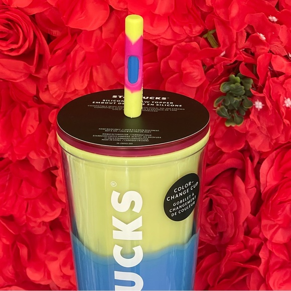 NWT💙Starbucks 2023 Citrus Color Changing Venti Tumbler with 2 Swirl Straws - Picture 10 of 11